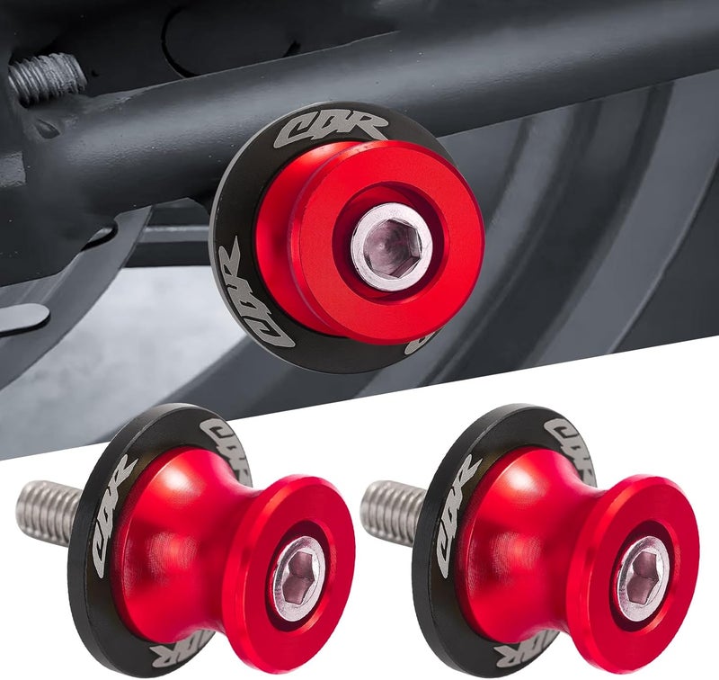 Coxotom 2Pcs Motorcycle Swing Arm Spools for Honda CBR150 CBR100F CBR1000RR CBR1100XX CBR125 CBR250 CBR400RR CBR400F CBR450SR CBR600RR CBR900RR CBR954RR Aluminum (Red) - Image 2